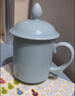 龍泉青瓷茶杯辦公杯陶瓷茶具家用喝茶杯純手工泡茶杯帶柄杯子普洱茶杯水杯 弟窯大跳叨粉青-禮盒裝 曬單實(shí)拍圖