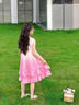 女童連衣裙夏季2026新款大童女孩超好看夏裝裙子兒童多巴胺小洋裙 粉色 150 曬單實(shí)拍圖