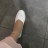 YI DOU老北京布鞋女單鞋坡跟護士鞋春秋防滑軟底透氣醫院牛筋底工作鞋 白色 39  (腳胖拍大一碼) 曬單實(shí)拍圖