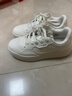 特步奶芙小白鞋女鞋板鞋夏季透氣新款白色鞋子女厚底軟底運動(dòng)鞋休閑鞋 帆白/銀色 35 腳長(cháng)21.5cm（新法碼35.5） 曬單實(shí)拍圖