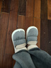 回力棉拖鞋男士防水防滑包跟厚底居家室內毛棉鞋外穿 0468A 灰色42-43 曬單實(shí)拍圖