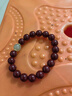 朱砂手串護身符帝王砂和田玉轉運珠佛珠手串本命年蛇年紫金砂青玉 紫金砂青玉款 10mm 曬單實(shí)拍圖