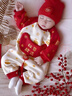 桂岐 嬰兒百天周歲宴衣服寶寶連體衣紅禮服加絨抓周過(guò)年拜年服裝秋冬 冬季加絨福袋連體衣 90cm 曬單實(shí)拍圖