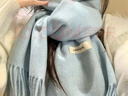 viney冬季圍巾女韓系針織圍脖高級感披肩輕奢生日禮物送女友老婆 【奶藍色禮盒裝】實(shí)用高檔 仿羊絨小巧百搭長(cháng)款防寒披風(fēng) 曬單實(shí)拍圖
