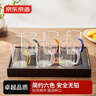 京東京造 玻璃杯 耐高溫泡茶水咖啡杯子六色馬克杯300ml六只裝 曬單實(shí)拍圖