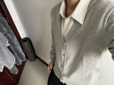 優(yōu)衣庫男裝V領(lǐng)針織開(kāi)衫/長(cháng)袖寬松款毛衫薄外套26春夏新款481727 02 淺灰色 M 曬單實(shí)拍圖