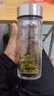 蘇泊爾（SUPOR）玻璃杯茶水分離男款水杯雙層高硼硅玻璃耐高溫大容量泡茶杯子禮物 行硯黑500mL 曬單實(shí)拍圖