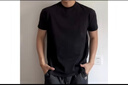 迪伽達正肩顯瘦小領(lǐng)口短袖t恤男士新款夏季美式cleanfit內搭健身打底衫 A+-Q1001黑色 2XL 曬單實(shí)拍圖