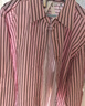 紅袖輕職場(chǎng)通勤百搭襯衫2025秋季新款女裝100%棉落肩長(cháng)袖撞色條紋上衣 粉紅條726 M 曬單實(shí)拍圖