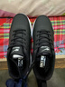 雙星運動(dòng)鞋2025春季新款男鞋皮面防水學(xué)生跑步鞋男舒適全黑旅游鞋 黑白 39 曬單實(shí)拍圖