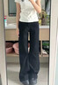 趣米樂(lè )黑色潮流微喇牛仔褲女春夏季新款小個(gè)子窄版修身顯瘦高腰直筒長(cháng)褲 黑色【常規款】 M 曬單實(shí)拍圖