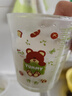 依生象寶嬰兒童玻璃牛奶杯 寶寶帶刻度吸管早餐杯耐熱帶手柄400ml小熊 曬單實(shí)拍圖