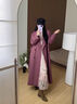 鷺青一原創(chuàng  )【宴群山】復古經(jīng)典翻領(lǐng)風(fēng)衣外套女秋雙排扣廓形中長(cháng)款 粉紫色長(cháng)款 S 曬單實(shí)拍圖
