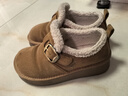 百思圖25冬季新款【牛皮革層】勃肯鞋復古休閑加絨保暖女鞋N2539DM5 駝色 38 曬單實(shí)拍圖