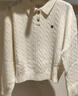 ELAND毛衣女翻領(lǐng)甜美風(fēng)柔軟上衣2025年冬款 象牙白 170 曬單實(shí)拍圖