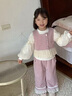 G.duck小黃鴨童裝女童套裝春秋2026新款兒童衣服女孩春裝三件套上衣褲子 粉色 常規 90 尺碼1~2歲【 80-90cm】 曬單實(shí)拍圖