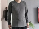 2025男式純色長(cháng)袖T恤青年打底衫男裝秋款工作服空白廣告衫 灰色V領(lǐng) XL 曬單實(shí)拍圖