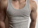 貓人背心男純棉美式粗螺紋背心夏季跨欄打底衫運動(dòng)健身背心修身二股筋 白色+灰色  XL 175 【適合120-140斤】 曬單實(shí)拍圖