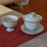 青澹汝窯蓋碗三才茶杯功夫茶景德鎮茶碗純手工冰裂釉茶具望月蓋碗 望月蓋碗約160ml  開(kāi)片可養 曬單實(shí)拍圖