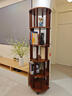 實(shí)木旋轉書(shū)架360度書(shū)柜置物架落地一體靠墻可移動(dòng)轉角夾縫小窄柜 5層胡桃色166cm_穩固不晃_可移動(dòng) 組裝 曬單實(shí)拍圖