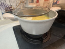 京東京造 湯鍋 白麥飯石色不粘湯鍋家用煮燉鍋 燃氣電磁爐通用 帶蒸格24cm 曬單實(shí)拍圖