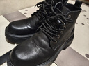 井邁【牛皮】馬丁靴男中幫英倫秋冬款增高黑色高幫皮鞋機車(chē)工裝短靴子 黑色中幫拉鏈【四季款】 43 碼（=運動(dòng)鞋44） 曬單實(shí)拍圖