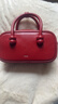 MUVA趙昭儀同款波士頓紅色包包手提包女通勤真皮斜挎包禮物 曬單實(shí)拍圖
