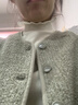 雪中飛（SNOWFLYING）女裝仿羊羔毛搖粒絨圓領(lǐng)開(kāi)衫小香風(fēng)外套 豆綠 M 曬單實(shí)拍圖