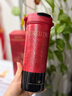 Stanisic德國品牌馬上來(lái)財咖啡保溫杯男女士新款陶瓷內膽高顏值吸管水杯子 丹霄駿逸-316內膽-提手款 680ml 曬單實(shí)拍圖