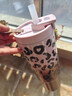 GOOM豹紋系列冰霸保溫杯2026新款女生高顏值潮流大容量便攜外出水杯子 白色豹紋1050ml-冰霸杯系列 曬單實(shí)拍圖