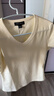 UR2026夏季新款女裝簡(jiǎn)約日?；A百搭V領(lǐng)修身T恤UWB460006 淺黃色 M 曬單實(shí)拍圖