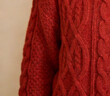 Olrain歐芮兒新年紅色毛衣外套女裝冬季軟糯麻花針織開(kāi)衫衣服 紅色 均碼 曬單實(shí)拍圖