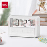 得力LCD透明屏電子鬧鐘床頭鐘智能時(shí)鐘 個(gè)性簡(jiǎn)約家庭臥室懶人溫度計 開(kāi)學(xué)升學(xué)季必備禮物 白色8856 曬單實(shí)拍圖