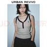 UR2026春季新款女裝休閑撞色邊刺繡修身短款背心UYY460137 花灰 L 曬單實(shí)拍圖