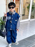 G.duck小黃鴨童裝男童套裝春秋款2026新款兒童牛仔三件套秋季寶寶衣服 藍色 130 (建議115-125cm 5.2-7周歲) 曬單實(shí)拍圖