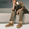 他她（TATA）（TATA）2025春時(shí)尚休閑皮鞋男VMG01AM5 黃棕 42 曬單實(shí)拍圖
