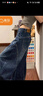 棉致美式復古彎刀牛仔褲子女新款秋冬季潮流小個(gè)子高腰寬松闊腿長(cháng)褲 936藍色【常規高品質(zhì)】 2XL 140-150斤 曬單實(shí)拍圖