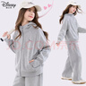 迪士尼女童套裝春秋季洋氣大童休閑拉鏈連帽運動(dòng)褲兩件套3ET019麻灰 160 曬單實(shí)拍圖