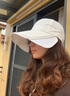 Charm Kendo防曬帽子女夏季棒球帽防紫外線(xiàn)大帽檐遮臉鴨舌帽扎馬尾太陽(yáng)帽 米色 曬單實(shí)拍圖