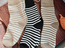 NAN YAO【抗寒-20℃】秋冬季襪子女中筒襪子條紋加絨加厚保暖居家月子襪 毛圈條紋：3雙裝 曬單實(shí)拍圖