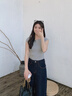 森馬（Semir）涼感T|短袖T恤女夏季短款一字領(lǐng)緊身套頭衫2026上衣109326100032 曬單實(shí)拍圖