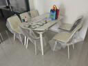 全友家居 現代奶油風(fēng)餐桌椅子全套客廳多功能可折疊伸縮飯桌家用4-6人 曬單實(shí)拍圖