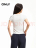 ONLY2026春季新款修飾肩頸U型領(lǐng)口純色修身短袖T恤女|126101112 A43奶油白色 XL 曬單實(shí)拍圖