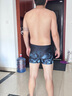 TRUHEIM德國品牌泳褲泳衣男士專(zhuān)業(yè)防尷尬男士泳褲平角新款速干大碼游泳 藍色幾何 L  (建議體重80-110斤) 曬單實(shí)拍圖