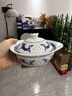 富玉 景德鎮釉下彩青花瓷碗玲瓏盤(pán)子碗餐具高溫白瓷碗碟家用自由搭配 孔雀 元寶燉盅 曬單實(shí)拍圖