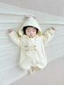 G.duck小黃鴨嬰兒連體衣春秋裝女寶寶沖鋒衣外套新生兒防風(fēng)哈衣外出服 米色 73cm 建議3-6個(gè)月12-16斤cm 曬單實(shí)拍圖