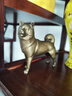 箐銅記純銅仿真寵物犬擺件旺財狗狗家居裝飾品客廳玄關(guān)辦公室朋友禮物 田園犬 黃銅燒色 曬單實(shí)拍圖