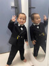 G.duck小黃鴨童裝周歲禮服男寶寶西裝套裝春秋季嬰幼兒花童衣服男童春裝 外套+馬甲+長(cháng)褲+襯衫預售7天 80 尺碼建議6-9個(gè)月14-20斤cm 曬單實(shí)拍圖