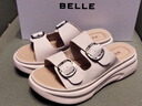百麗復古雙飾扣勃肯鞋女2026夏新商場(chǎng)同款厚底增高拖鞋F5T1DBT6 米色 37 曬單實(shí)拍圖