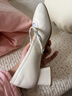 百麗（Belle）一字帶羊皮瑪麗珍鞋女2026春新商場(chǎng)同款質(zhì)感單鞋F1S1DAQ6預售 米白 37 (235mm) 曬單實(shí)拍圖